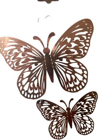 Wall Sticker Decorating  Butterfly Rose gold  12pc