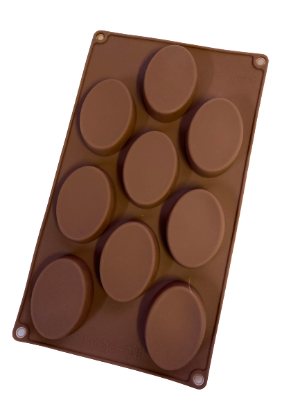 Oval chocolate/soap  silicone mould, size of oval 6.5x4.5cm