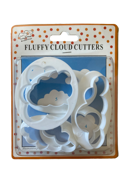Plastic cookie cutter set cloud 5 piece