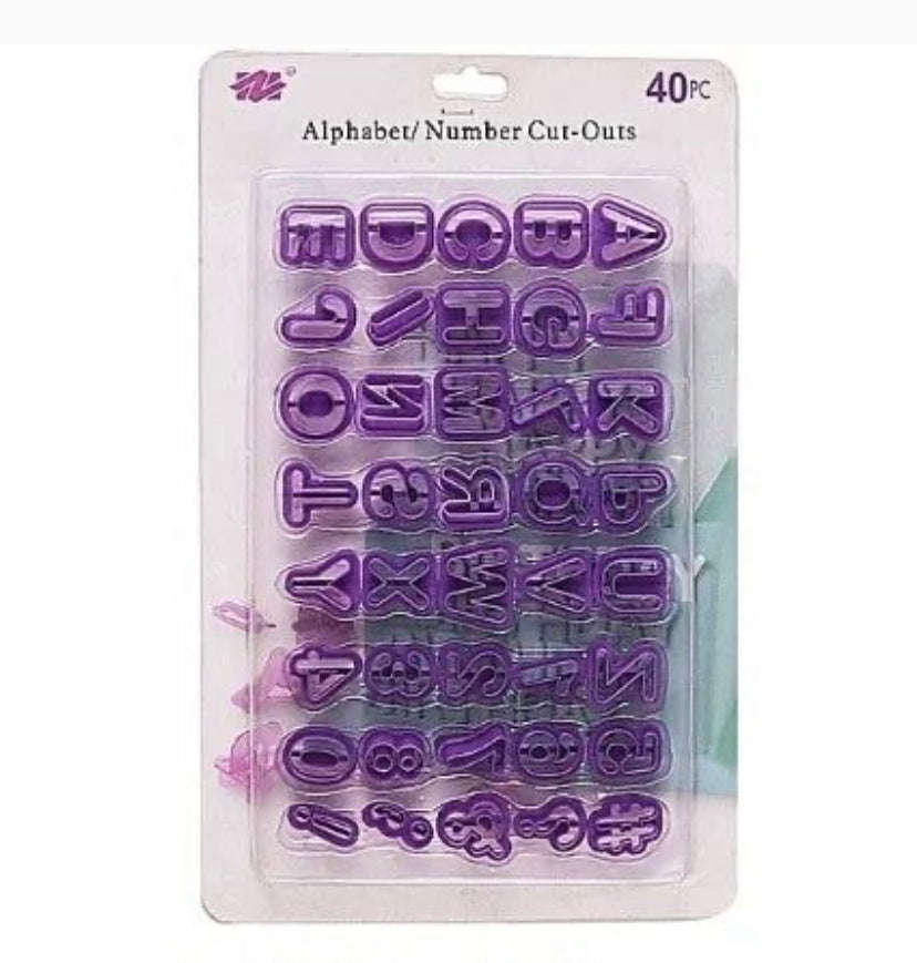 Numbers And Alphabet Fondant Cutter plastic, 2.5cm