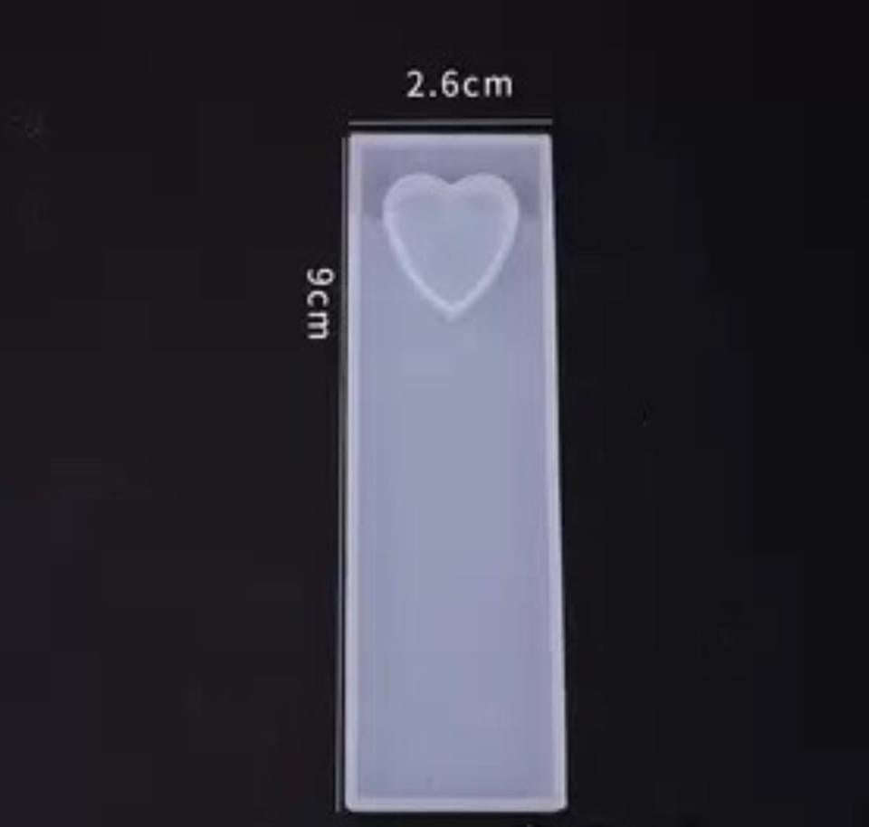 Bookmark soft silicone mould for resin jewelry, heart