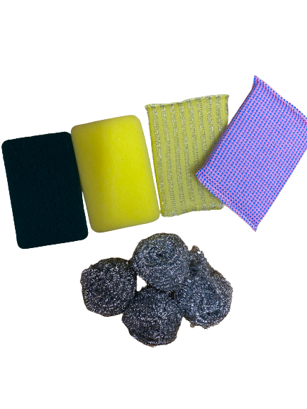 Pot scraper scourer set
