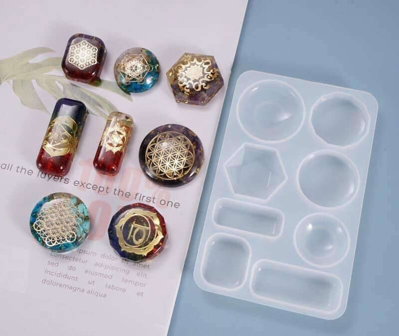 shape  soft silicone mould for resin jewelry,size of mould 14x9cm