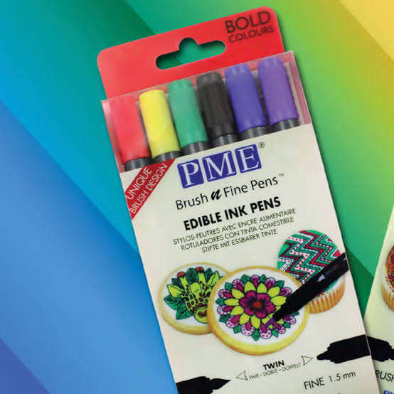 PME  Food writer pen, 5 piece, edible ink pens bold colours