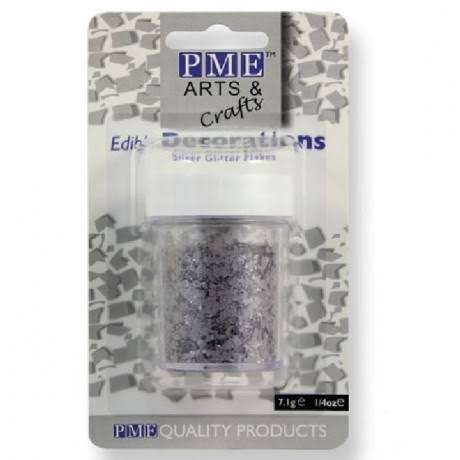 PME Edible Silver Glitter flakes 7.1g