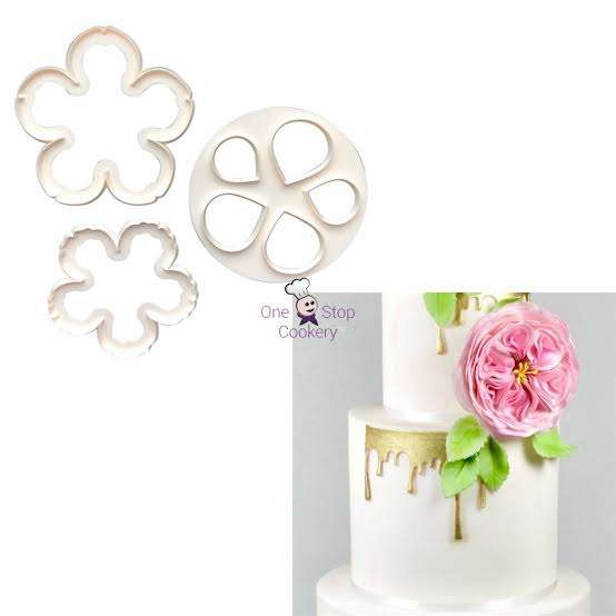 Very English Rose plastic fondant cutter set