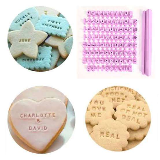 cookie/ Fondant alphabet embosser imprint stamp set