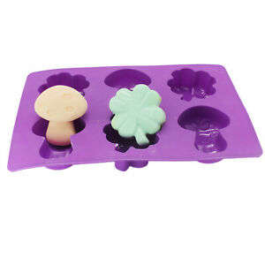 Clover and Mushroom silicone soap mould