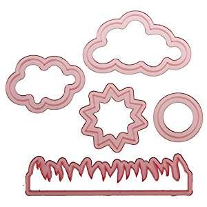 Nature cookie cutter set: cloud, star, circle, grass