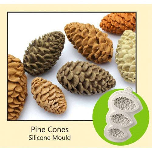 Pine Cone silicone mould, 5x2.5cm, 4.5x2cm, 3.5x1.5cm