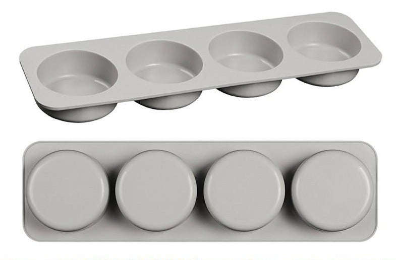 Silicone mould soap, Round, four cavity, one cavity 6.7cm, 2cm deep