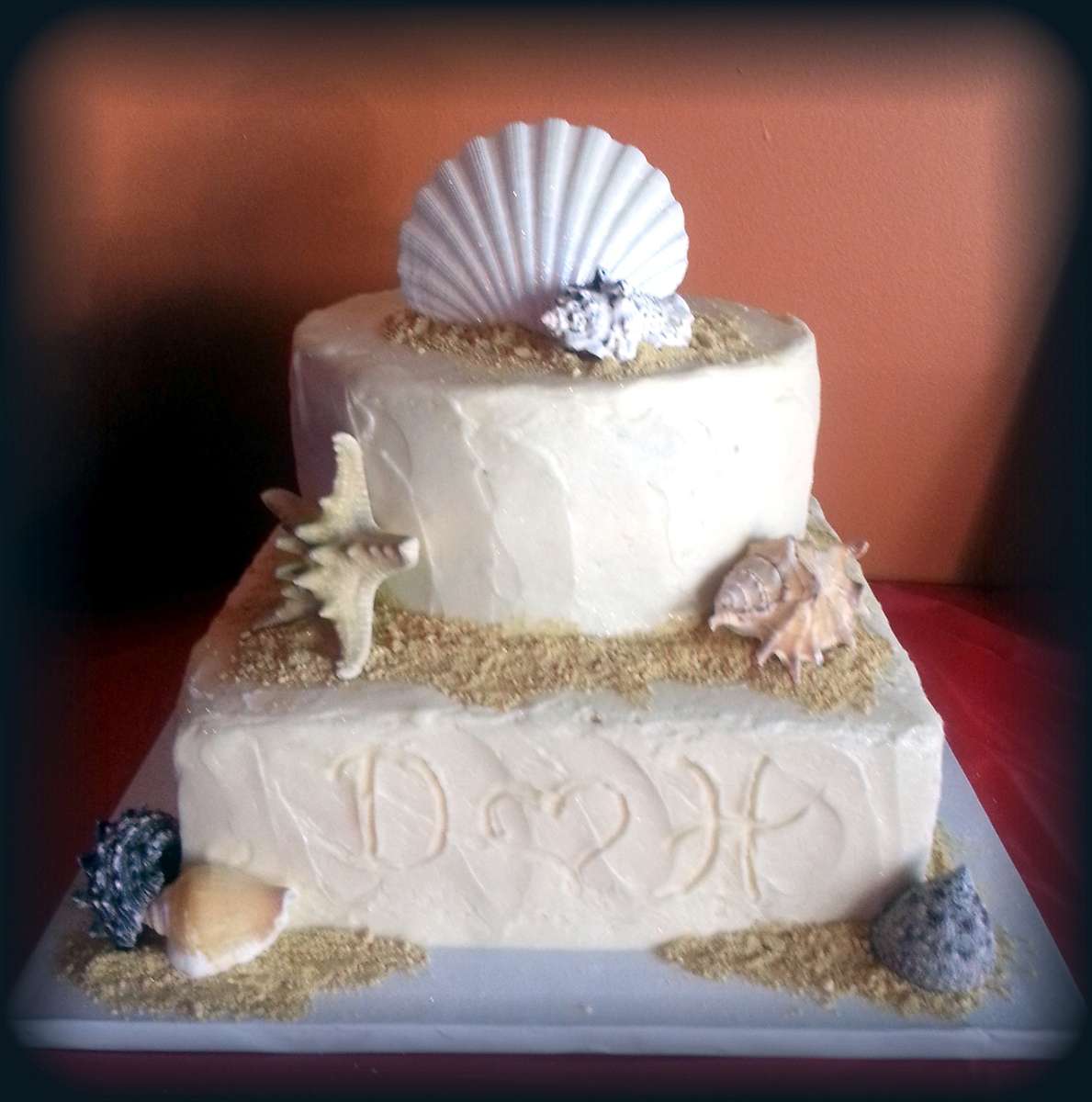 Real Shell cake topper for Hawaii party, 11x10cm, single shell