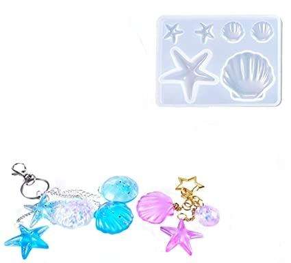 Shells soft silicone mould for resin jewelry, Starfish 3.5cm, 1.4cm