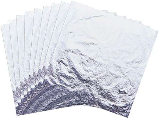 Non toxic Silver Leaf sheet, single sheet, 15x15cm