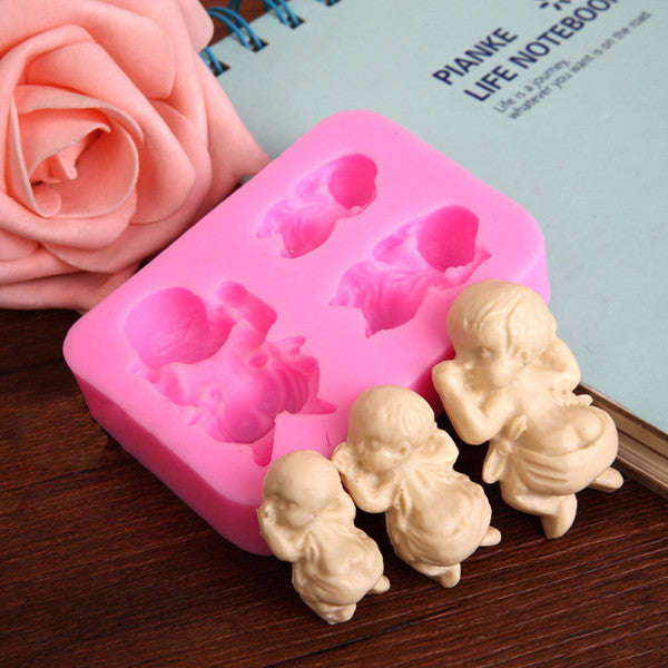 Silicone fondant sleeping baby mould