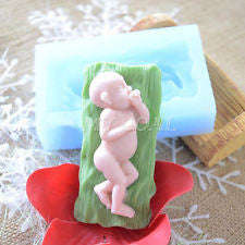 Silicone fondant sleeping baby mould
