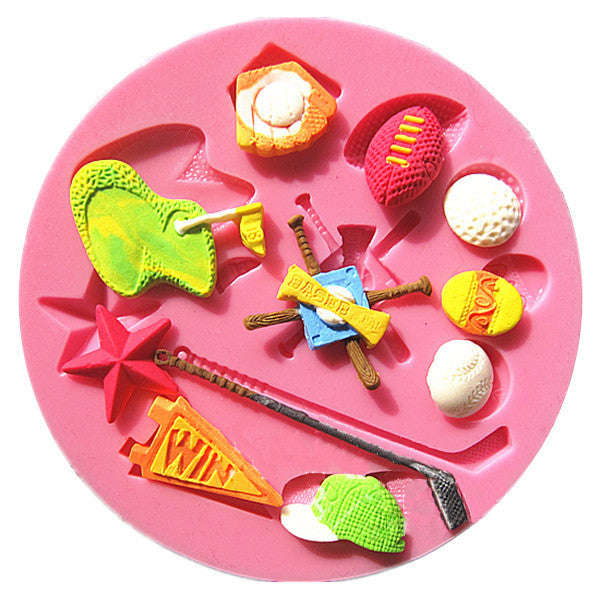 Silicone fondant / sugarpaste mould golf (sport), mould size 10cm