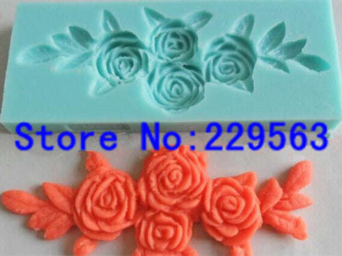 Silicone fondant mould. Rose border 11x4cm