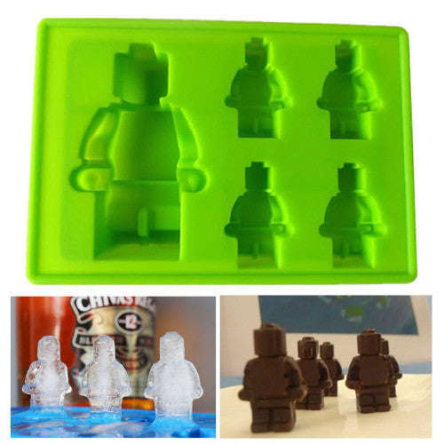 Silicone fondant Lego mould Men, 9x6x1.5cm, 4.5x3x1cm