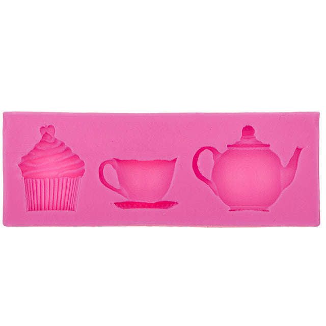 Teapot, teacup and cupcake mould