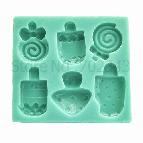 Ice cream lollipop and candy Silicone fondant mould, size of mould 7.5x8cm