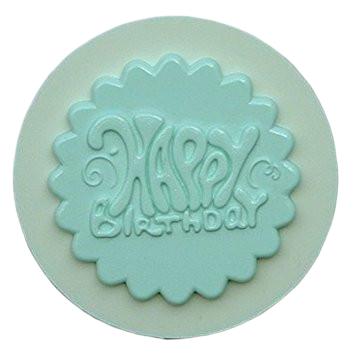 Happy Birthday Silicone fondant / sugar paste mould, 5.5cm