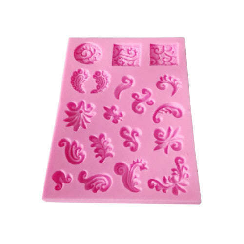 Brooch small borders Silicone fondant mould, size of mould 9x12.5cm