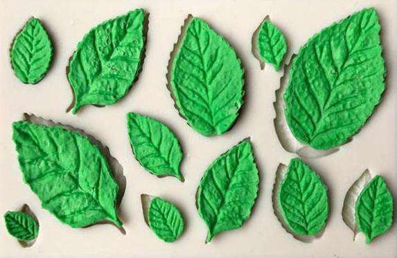 Leaves silicone mould, biggest leaf 37mmx24mm