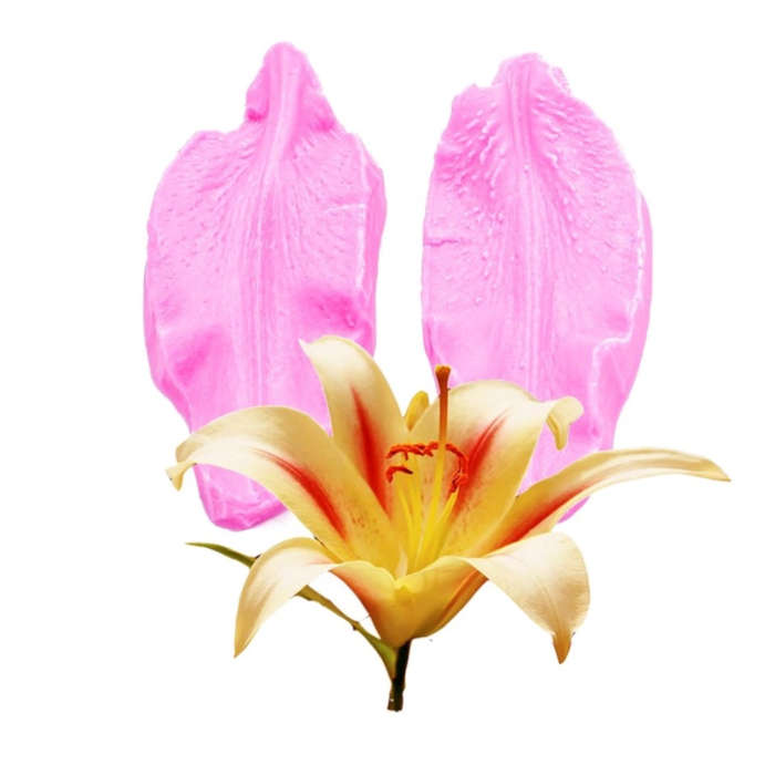 Lily flower petal silicone mould, 9.5x3.5cm