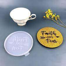 Silicone Mould Resin Coaster Faith over Fear