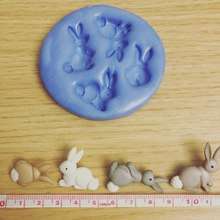 Bunny silicone mould, +-2.5x2.7cm