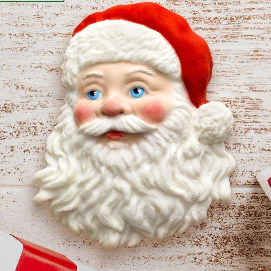 Christmas Santa Face Silicone fondant mould, 10x8.3cm