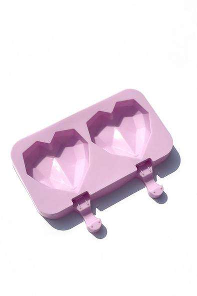 Geometric heart Lollypop cakesicle silicone mould
