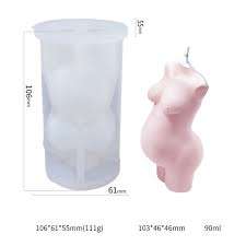 Torso pregnant lady soap/candle silicone mould, size of lady 10.5x7cm D