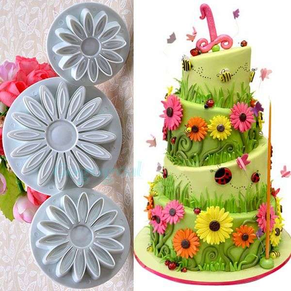 Fondant Gerbera sunflower daisy plunger Cutter SMALL