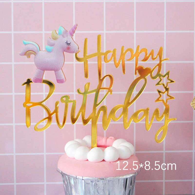 Acrylic cake topper Unicorn Happy birthday, (Nr132)