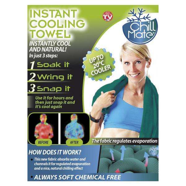 Chill Mate Instant Cooling Towel, 83x25cm - Grey