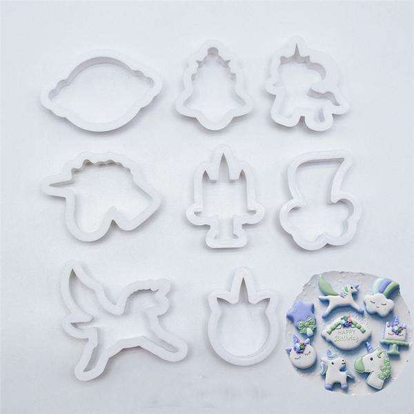 Unicorn plastic cookie cutter set, A