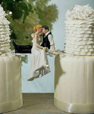Wedding bride and groom cake topper 14cm-F
