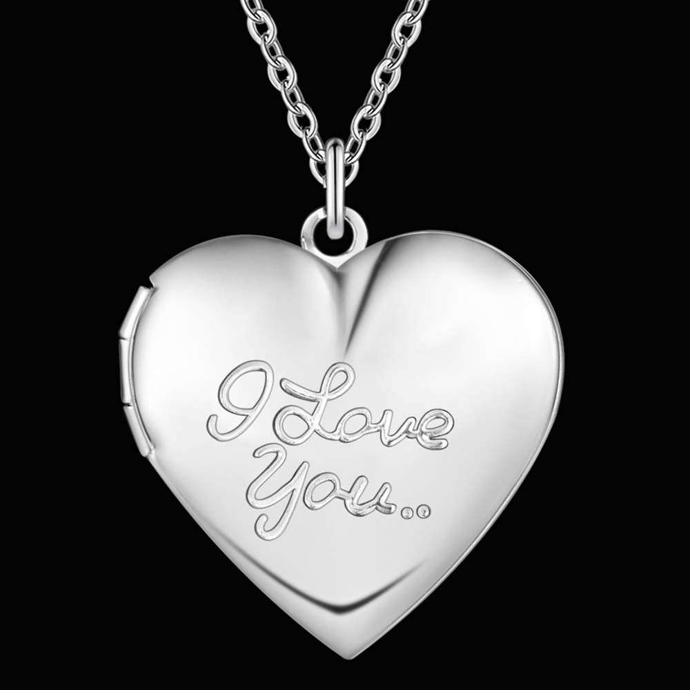 Silver Love Locket Necklace- LS AN1352