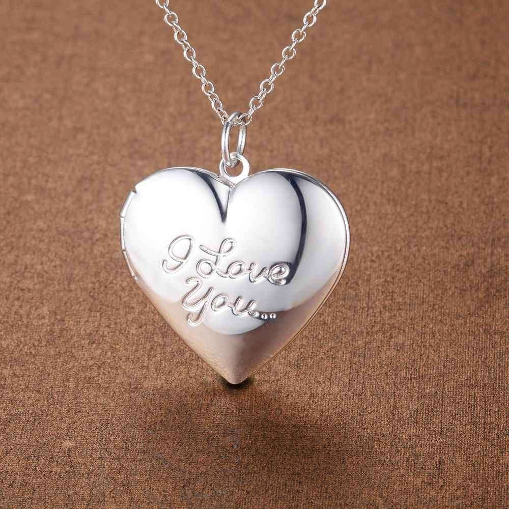 Silver Love Locket Necklace- LS AN1352