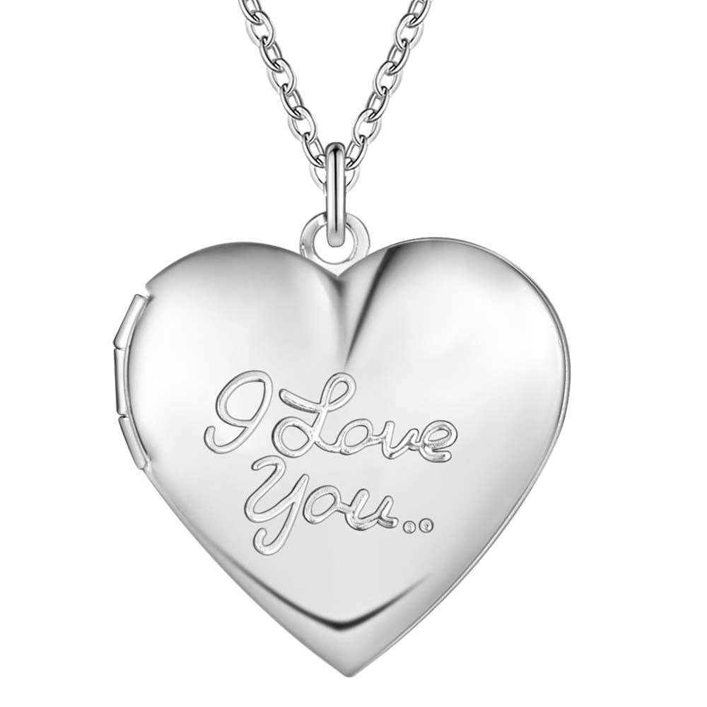 Silver Love Locket Necklace- LS AN1352