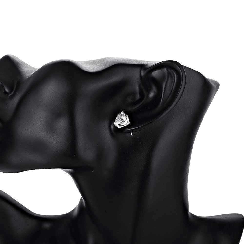 Lucky Silver - Silver Designer CZ Heart Earrings - LOCAL STOCK - LSE087