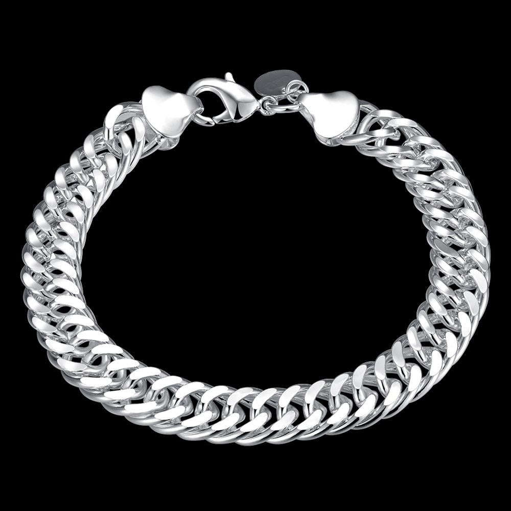 Lucky Silver - Silver Designer Flat Curb Unisex Bracelet - LOCAL STOCK - LSH102