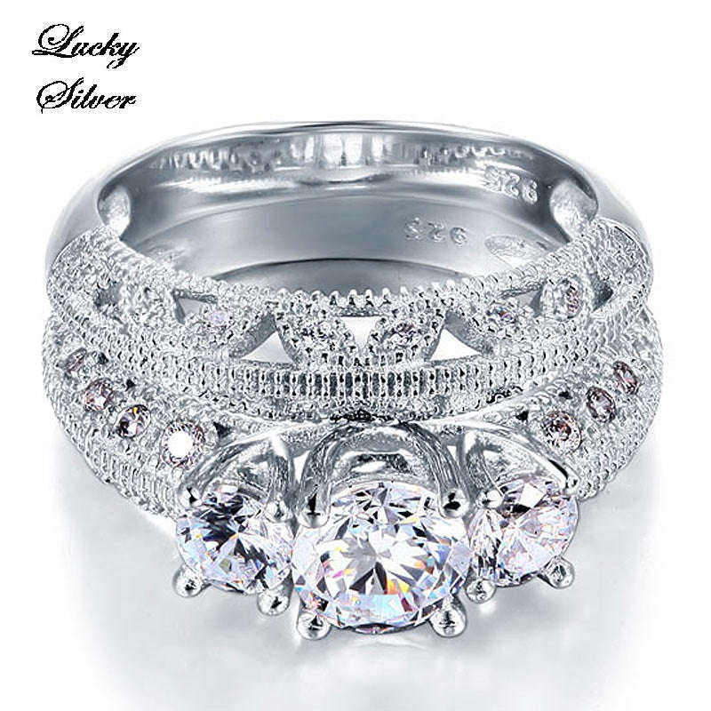 1 Carat Vintage Style Victorian Art Deco Solid 925 Sterling Silver Bridal Wedding Engagement Ring...