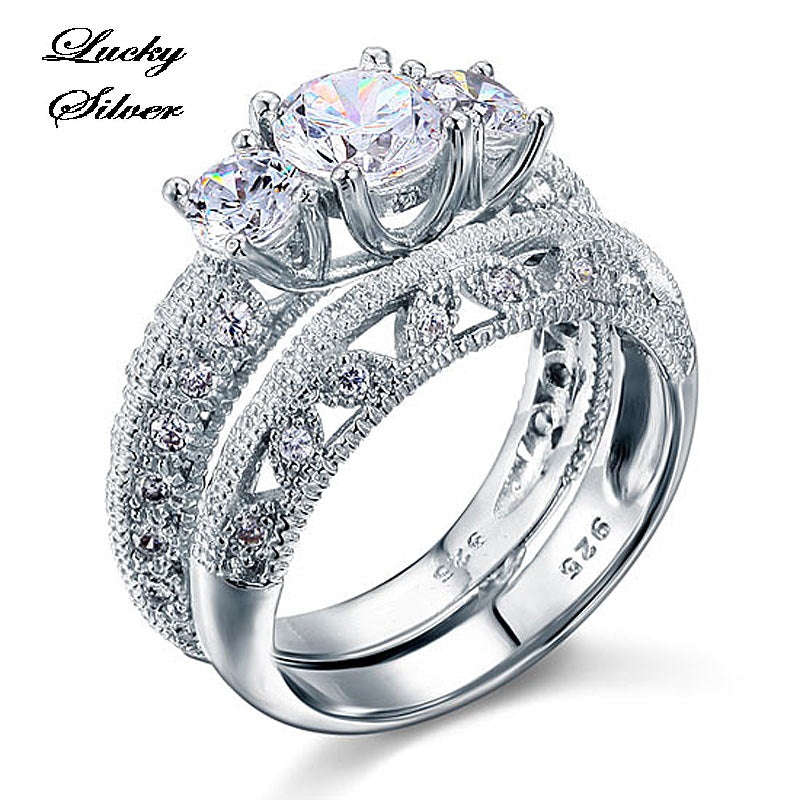 1 Carat Vintage Style Victorian Art Deco Solid 925 Sterling Silver Bridal Wedding Engagement Ring...