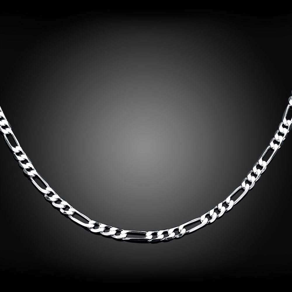 Lucky Silver - Silver Designer Figaro Chain 56cm 4mm - LOCAL STOCK - LSN102-22