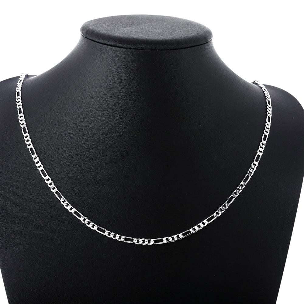 Lucky Silver - Silver Designer Figaro Chain 56cm 4mm - LOCAL STOCK - LSN102-22