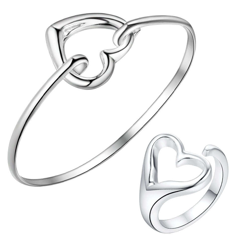 Silver Jewelry Set LST180 - BangleOPEN6.5CMR:OPEN