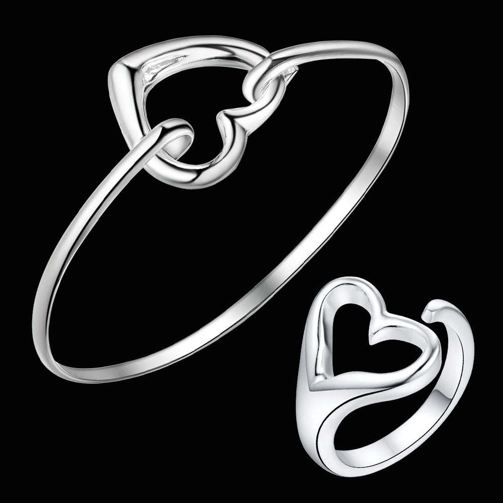 Silver Jewelry Set LST180 - BangleOPEN6.5CMR:OPEN